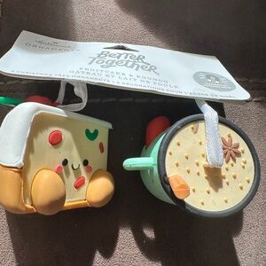 Hallmark Festive Eggnog Ornament with Black and Cream Accents